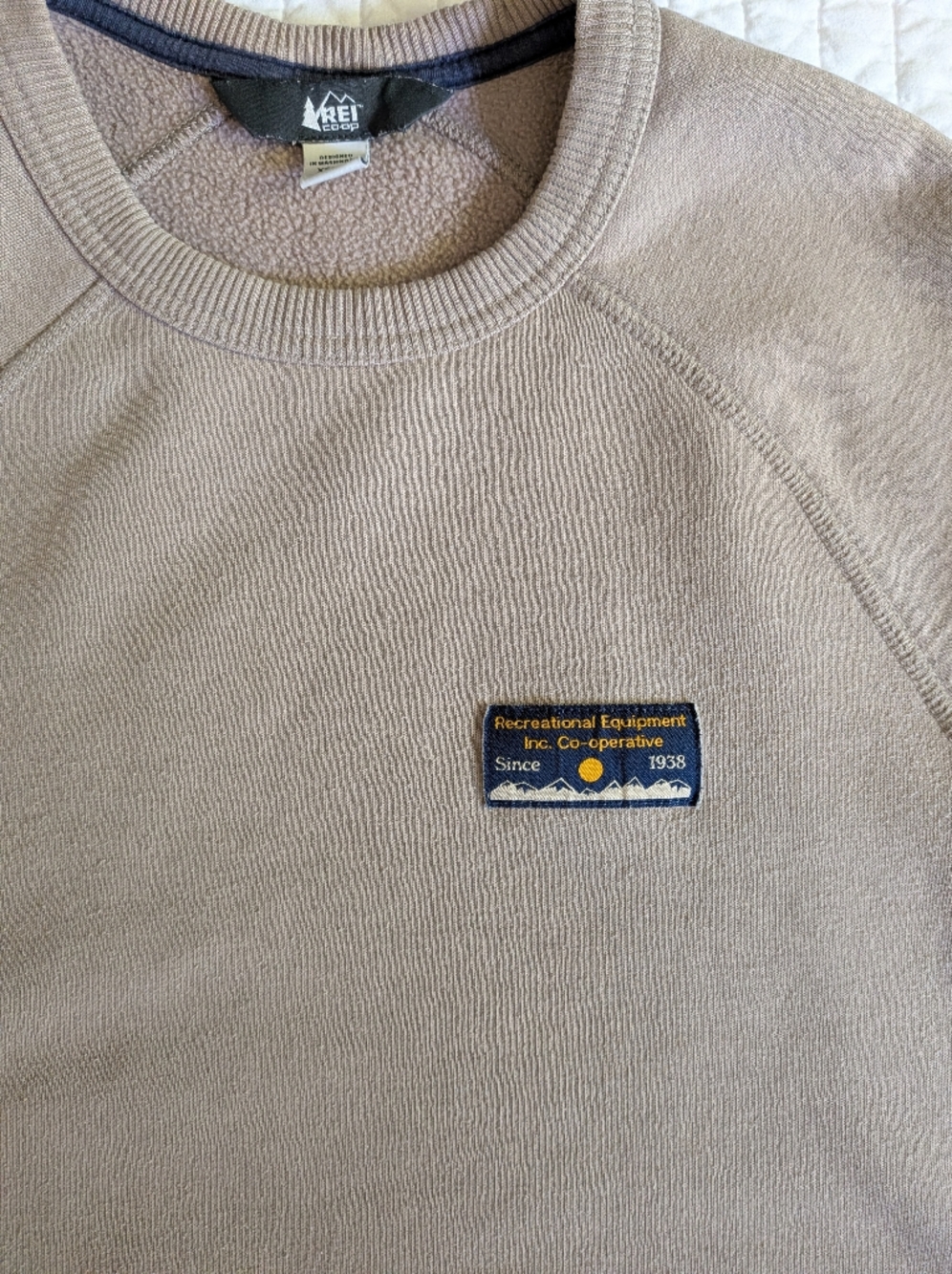REI Unisex Taupe Crewneck Sweatshirt - Picture 2 of 4